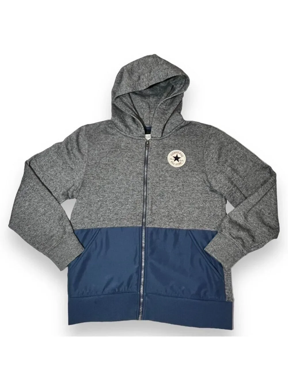 Converse Kids All Star Zip Hoodie Gray/Navy Size Large 12-13 Yrs
